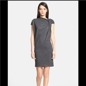 Helmut Lang Cowl Neck Wool Mini Dress Sz S TALL